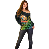 Melanesian Festival 2023 Off Shoulder Sweater Fest'Napuan Black Style LT6 - Polynesian Pride