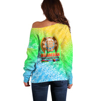 Melanesian Festival 2023 Off Shoulder Sweater Fest'Napuan Colorful Style LT6 - Polynesian Pride