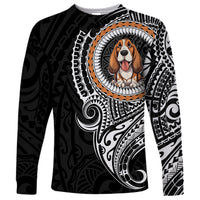 Polynesian Basset Hound Dog Long Sleeve Shirt Dog In My Heart LT6 Unisex Black - Polynesian Pride