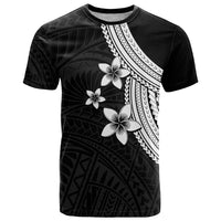 Polynesian T Shirt With Plumeria Flower White LT6 White - Polynesian Pride