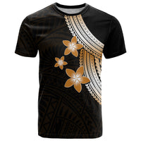 Polynesian T Shirt With Plumeria Flower Gold LT6 Gold - Polynesian Pride