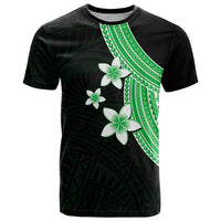 Polynesian T Shirt With Plumeria Flower Green LT6 Green - Polynesian Pride