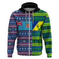 Custom Fiji Malampa Hoodie Tribal Patterns LT6 Zip Hoodie Blue - Polynesian Pride