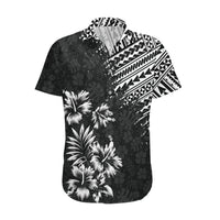 Hawaii Summer Couples Matching Outfits Combo Bodycon Dress And Hawaii Shirt Mix Polynesian Black LT6 No Dress - Polynesian Pride