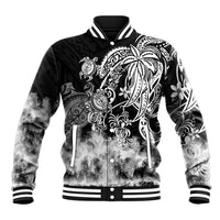 Polynesian Sea Turtle Baseball Jacket Tribal Black LT6 Unisex Black - Polynesian Pride