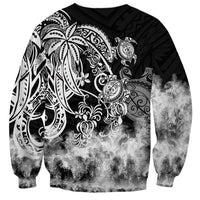 Polynesian Sea Turtle Sweatshirt Tribal Black LT6 - Polynesian Pride