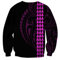 Polynesian Sweatshirt Hawaiian Warrior and Aloha Girl With Hammerhead Shark Tattoos Purple LT6 - Polynesian Pride