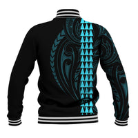 Polynesian Baseball Jacket Hawaiian Warrior and Aloha Girl With Hammerhead Shark Tattoos Light Blue LT6 - Polynesian Pride