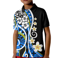 Plumeria Polynesian Kid Polo Shirt Trending Blue LT6 Kid Blue - Polynesian Pride