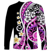 Plumeria Polynesian Long Sleeve Shirt Trending Pink LT6 - Polynesian Pride