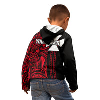Custom Wallis and Futuna Kid Hoodie Polynesian Tribal Red LT6 - Polynesian Pride