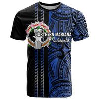 Custom Northern Mariana Islands T Shirt Polynesian Tribal LT6 Blue - Polynesian Pride