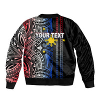 Custom Philippines Bomber Jacket Polynesian Tribal Black LT6 - Polynesian Pride