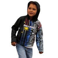Custom Philippines Kid Hoodie Polynesian Tribal Black LT6 - Polynesian Pride