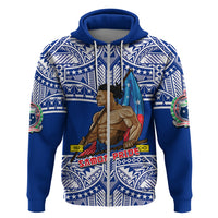 Custom Samoa Pride Hoodie Tribal Patterns Blue LT6 Zip Hoodie Blue - Polynesian Pride