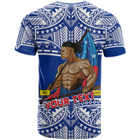 Custom Samoa Pride T Shirt Tribal Patterns Blue LT6 - Polynesian Pride