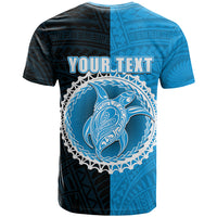 Custom Mauke of Cook Islands T Shirt Mix Half Black LT6 - Polynesian Pride