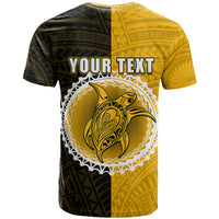 Custom Atutaki of Cook Islands T Shirt Mix Half Black LT6 - Polynesian Pride