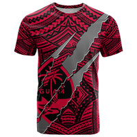Polynesian Guam T Shirt with Coat Of Arms Claws Style Red LT6 Red - Polynesian Pride