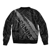 Polynesian Samoa Sleeve Zip Bomber Jacket with Coat Of Arms Claws Style - Black LT6 - Polynesian Pride