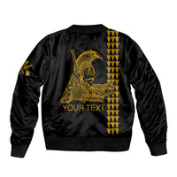 Custom Hawaii Sleeve Zip Bomber Jacket King Kamehameha Day - Gold LT6 - Polynesian Pride