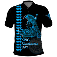 Custom Hawaii Polo Shirt King Kamehameha Day Blue LT6 Blue - Polynesian Pride