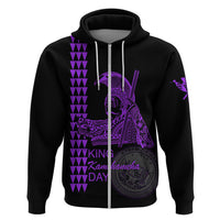 Custom Hawaii Hoodie King Kamehameha Day Purple LT6 Zip Hoodie Purple - Polynesian Pride