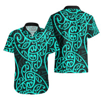 New Zealand Hawaiian Shirt Maori Pattern Turquoise LT6 - Polynesian Pride