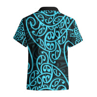 New Zealand Hawaiian Shirt Maori Pattern Light Blue LT6 - Polynesian Pride