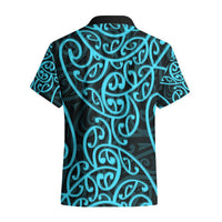 New Zealand Hawaiian Shirt Maori Pattern Light Blue LT6 - Polynesian Pride