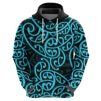 New Zealand Hoodie Maori Pattern Light Blue LT6 - Polynesian Pride