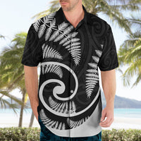 New Zealand Hawaiian Shirt Maori With Silver Fern White LT6 - Polynesian Pride