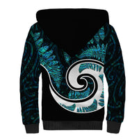 New Zealand Sherpa Hoodie Maori With Silver Fern Papua Shell Green Ver.2 LT6 - Polynesian Pride