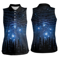 Matariki Te Tau Hou Māori Women Sleeveless Polo Shirt New Zealand Starry Sky