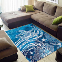 World Ocean Day Polynesian Pattern Area Rug Crystal Waves