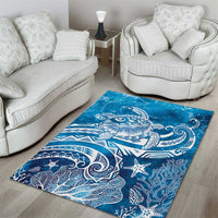 World Ocean Day Polynesian Pattern Area Rug Crystal Waves
