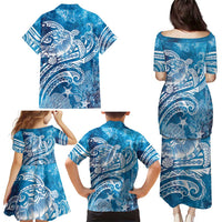 World Ocean Day Polynesian Pattern Family Matching Puletasi and Hawaiian Shirt Crystal Waves LT7 - Polynesian Pride