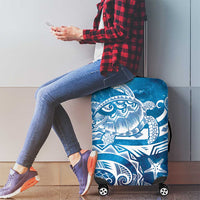 World Ocean Day Polynesian Pattern Luggage Cover Crystal Waves