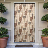 Aloha Hawaii Vintage Kahili Pa'a Lima Door Cover Palaka Print Cozy Beige