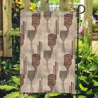 Aloha Hawaii Vintage Kahili Pa'a Lima Garden Flag Palaka Print Cozy Beige