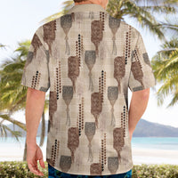 Aloha Hawaii Vintage Kahili Pa'a Lima Hawaiian Shirt Palaka Print Cozy Beige LT7 - Polynesian Pride