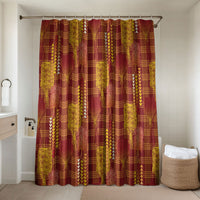 Aloha Hawaii Vintage Kahili Pa'a Lima Bathroom Set Palaka Print Hilo Royal Red-Yellow