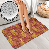 Aloha Hawaii Vintage Kahili Pa'a Lima Bathroom Set Palaka Print Hilo Royal Red-Yellow