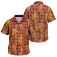 Aloha Hawaii Vintage Kahili Pa'a Lima Family Matching Summer Maxi Dress and Hawaiian Shirt Palaka Print Hilo Royal Red-Yellow LT7 Son's Shirt Red - Polynesian Pride