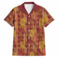 Aloha Hawaii Vintage Kahili Pa'a Lima Hawaiian Shirt Palaka Print Hilo Royal Red-Yellow