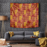 Aloha Hawaii Vintage Kahili Pa'a Lima Tapestry Palaka Print Hilo Royal Red-Yellow