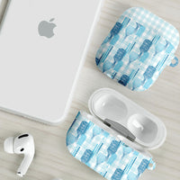 Aloha Hawaii Vintage Kahili Pa'a Lima AirPods Case Palaka Print Oceanic Turquoise