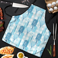 Aloha Hawaii Vintage Kahili Pa'a Lima Apron Palaka Print Oceanic Turquoise