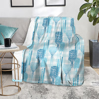 Aloha Hawaii Vintage Kahili Pa'a Lima Blanket Palaka Print Oceanic Turquoise