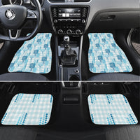 Aloha Hawaii Vintage Kahili Pa'a Lima Car Mats Palaka Print Oceanic Turquoise